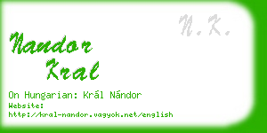 nandor kral business card