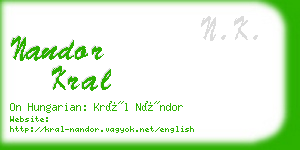 nandor kral business card